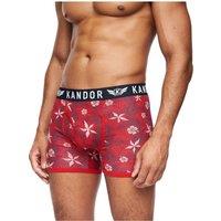 Kandor Men's Florid Boxer Shorts (Pack of 7) in Red | Size: Small