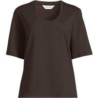 Lands' End Women's Supima Scoop Neck Tee in Dark Brown | Size: 8