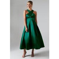 Coast Women's Cross Neck Twill Bridesmaid Dress in Emerald | Size: 16