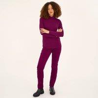 Lands' End Women's Straight Leg Stretch Cord Jeans, Mid Rise in Plum | Size: 14L