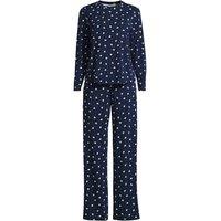 Lands' End Women's Plus Cooling Pyjama Set in Dark Navy | Size: 1X