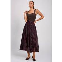 Jolie Moi Women's Chiffon Frill Tiered Maxi Skirt | Size: 8