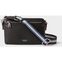 OSPREY LONDON Women's The Stella Leather Crossbody Bag in True Black