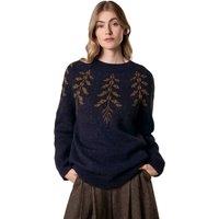 Celtic & Co Women's Botanical Fair Isle Sweater in Dark Navy | Size: Small