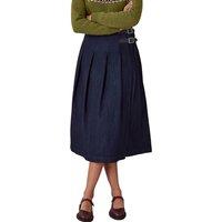 Celtic & Co Women's Dark Wash Midi Denim Skirt in Dark Indigo | Size: 14