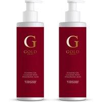 Gold Serums Women's Foaming Mousse Cleanser with Hyaluronic Acid 200ml x 2 Duo Pack in White