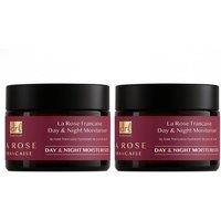 Dr. Botanicals Women's La Rose Francaise Duo Day & Night Moisturiser 50ml x 2 Duo Set in White
