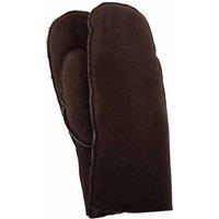 SNUGRUGS Women's Double Face Sheepskin Mitten with Turn Back Cuff Detail in Dark Brown