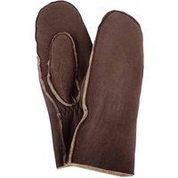 SNUGRUGS Women's Double Face Sheepskin Mitten with Turn Back Cuff Detail in Chocolate