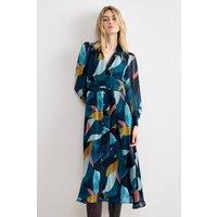 Phase Eight Women's Belted Midi Shirt Dress in Teal | Size: 16