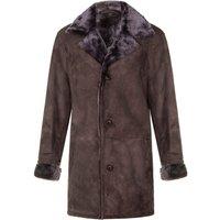 Infinity Leather Men's Sheepskin Classic Car Coat-Avondale in Taupe | Size: 2XL