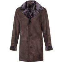 Infinity Leather Men's Sheepskin Classic Car Coat-Avondale in Taupe | Size: 5XL