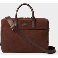 OSPREY LONDON Men's The Mocha Suede Laptop Bag in Chocolate