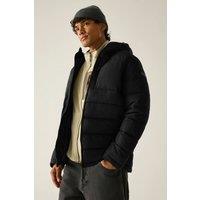 Regatta Men's Hooded Frankie Padded Quilted Jacket in Black | Size: Medium
