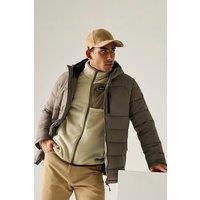 Regatta Men's Hooded Frankie Padded Quilted Jacket in Khaki | Size: 2XL