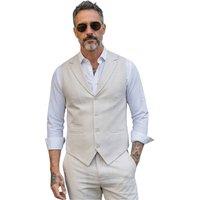 Infinity Leather Men's Summer Waistcoat Trousers Formal Wear Suit -TP in Cream | Size: 36R