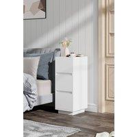 Garden Sanctuary Minimalist Bedside Table with Drawers in White
