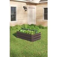 Living and Home Galvanized Steel Raised Garden Bed Planter Box in Brown