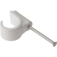 Forgefix Pipe Clip With Masonry Nail 22Mm Box 100 in White
