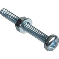 Forgefix Machine Screw Pozi Pan Head Zp M6 X 50Mm Forge Pack 4 in Silver