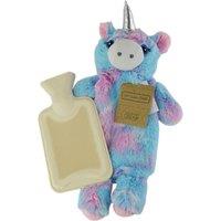 KS Brands Rainbow Coloured Plush Unicorn Hot Water Bottle - 750ml