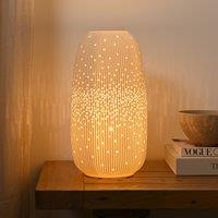 Hestia White Tall Ribbed Table Lamp