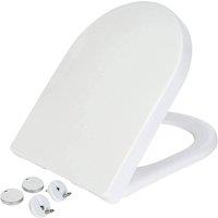 NESTLUNE LUXURY D SHAPE HEAVY DUTY SOFT CLOSE TOILET BATHROOM SEAT in White