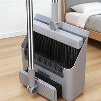 PAWNORA 3 in 1 Broom with Dustpan Combo Set GREY