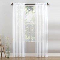 PAWNORA A pair of Voile Curtain White 36" - 91cm