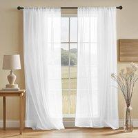 PAWNORA high quality Voile Curtain 2 Panels Slot Top snow white 56X72