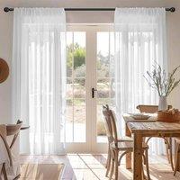 PAWNORA A pair of Voile Curtain white 81" - 206cm