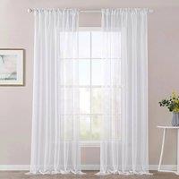 PAWNORA A pair of Voile Curtain white 118" - 300cm