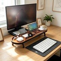 PAWNORA Wooden Desk Organizer Tray in Brown