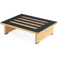 PAWNORA Non-Slip Wooden Step Stool in Black