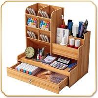 PAWNORA Office Study Desk Organizer cherry wood in Brown