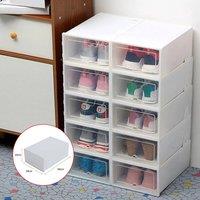 PAWNORA 12x White Plastic Shoe Storage Boxes