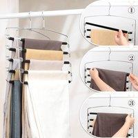 EONLION 2x Clothes Pants Trouser Hanger in Silver | Size: 100 cm