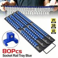 EONLION 80Pcs Socket Storage Rail Rack Holder Organizer in Blue | Size: 500mm