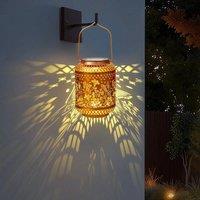 EONLION LED Solar Hanging Light Outdoor Garden in Gold | Size: 100 cm