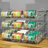 EONLION Stackable Can Rack Organizer 3 Tier Dispenser Storage in Silver | Size: 500mm