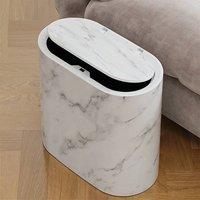 PAWNORA 12L Marble Effect Waste Bin White | Size: 0.6m2