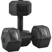 NESTLUNE 2*6kg Dumbbells Hex Dumbbell Weight Set Hand Weights in Black | Size: 0-1 m