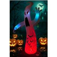 Living and Home 8ft Halloween Inflatable Ghost Decorations with LED Lights Yard Spooky Prop Decor in White