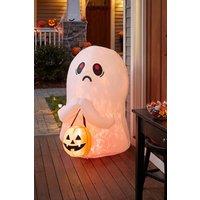 Living and Home 3 FT Halloween Inflatable Ghost Holding Pumpkin Bucket with LED Lights