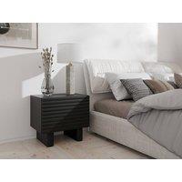 Vente-unique Set Of 2 Bedside Tables With 1 Door - MDF - Black - LUDIMA