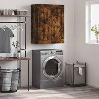 Berkfield Home Wall Mounted Cabinet Smoked Oak 69.5x34x90 cm Engineered Wood in Brown
