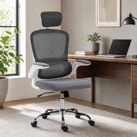 STILVORA Office Chair with Lumbar Support & Mesh Upholstery in Grey