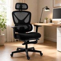 STILVORA Office Chair with 3D Armrests & Legrest in Black
