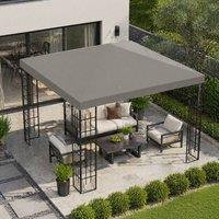 STILVORA Gazebo Roof Replacement 3 x 3 m with Drainage Holes in Grey