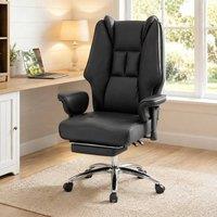 STILVORA Office Chair with Footrest & Adjustable Armrests in Black